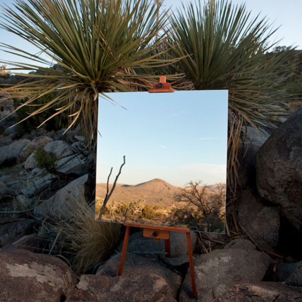 Mirrors on Easels Create the Illusion of Landscape