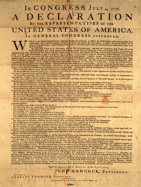 when was the declaration of independence written