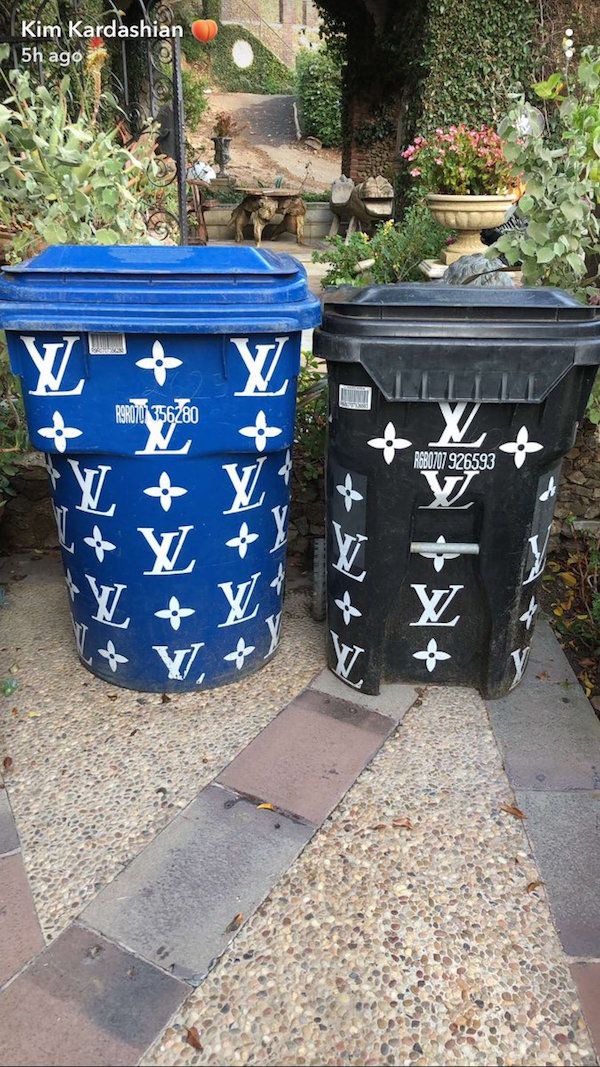 Kim K. Has Louis Vuitton Trash Cans Because Of Course She Does - Neatorama