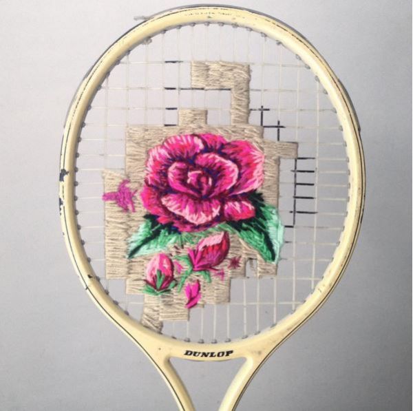 Danielle Clough's Embroidered Tennis Racquets Neatorama