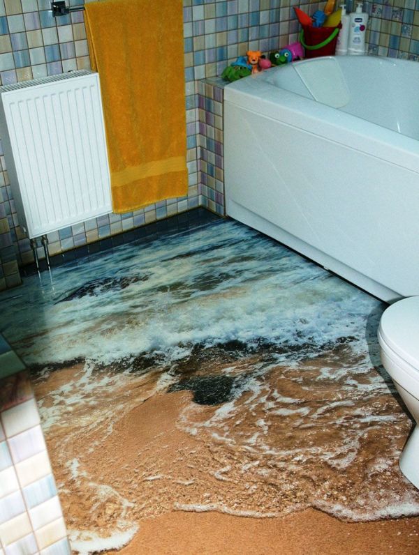Liquid Floors Make Your Rooms Look Like Bos Of Water Neatorama They Ve Figured Out A Way To Make Your Floors Look Like Bos Of Water Complete With Dolphins Waves Fish And Other Aquatic Imagery