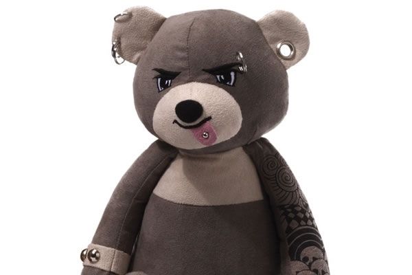 teddy bear with piercings