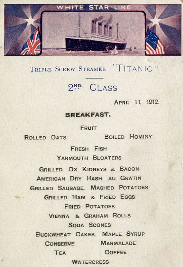 Menus Reveal What The Different Passenger Classes Ate On