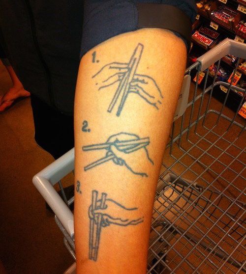 Helpful Tattoo How to Use Chopsticks Neatorama