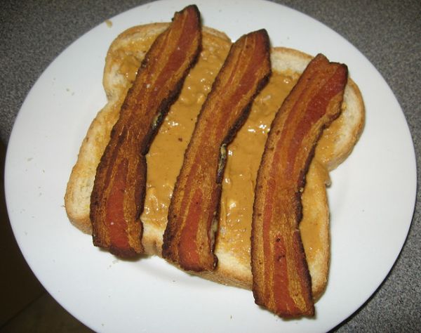 peanut butter and bacon sandwich