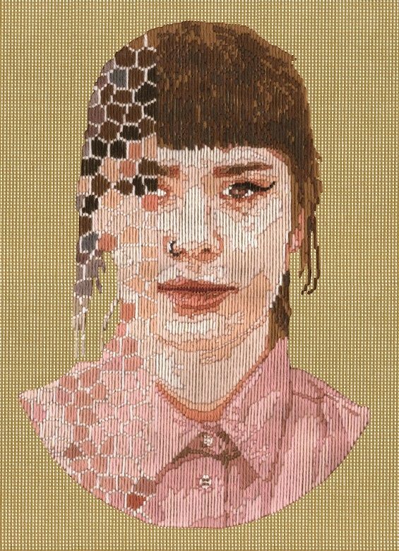 Hand Stitched Portraits Reflect Life In The Digital Age Neatorama