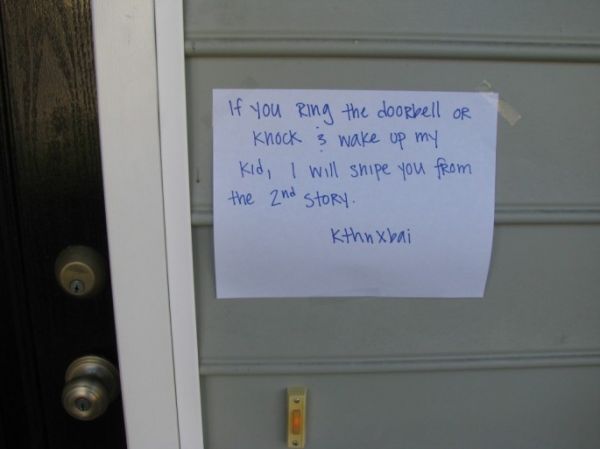 Moms' Notes on Front Doors Ring this Doorbell and Regret It Neatorama