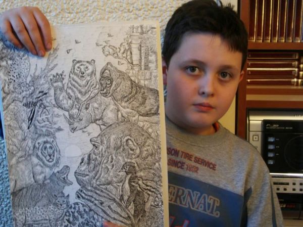11 Year Old Boy Creates Amazingly Detailed Nature Drawings