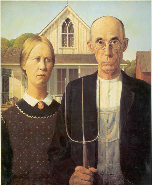 american gothic painting. The American Gothic House,