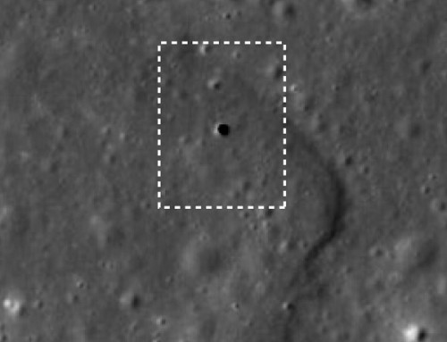 Hole on lunar surface Hole on lunar surface