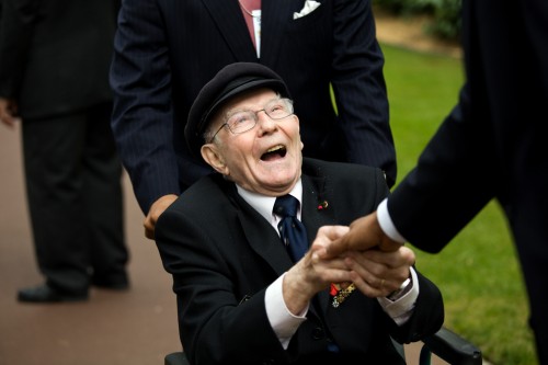 Normandy vet with Obama