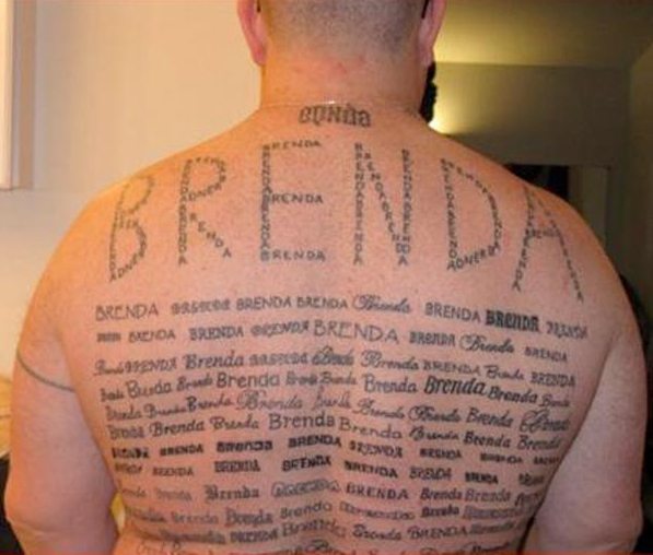 name tattoos. This photo of a name tattoo in