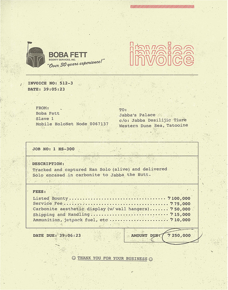 boba fett invoice