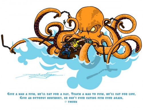 pacific northwest tree octopus hoax. Octopus with Nunchuks