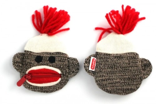 sock monkey coin purse