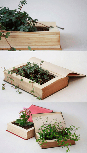 DIY book planters