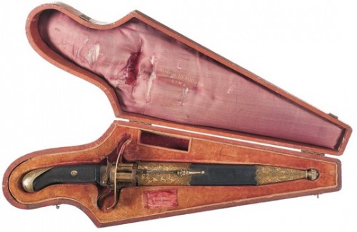 pinfire pistol and knife