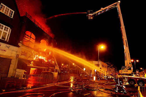 Claremont Rd Smethwick.8 pump fire Building frontage collapsed