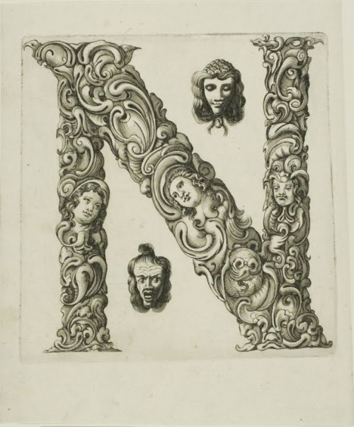 Letter N by Peter Aubry (d. 1668) dated 1630