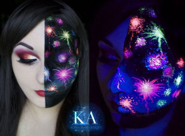 Black Light Fireworks Makeup - Neatorama