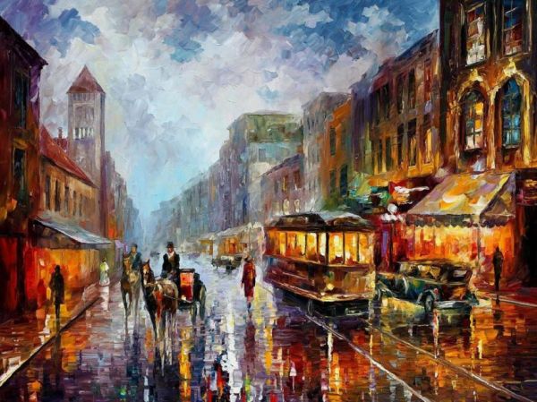 Leonid Afremov's Beautiful Paintings of Rainy Evenings - Neatorama