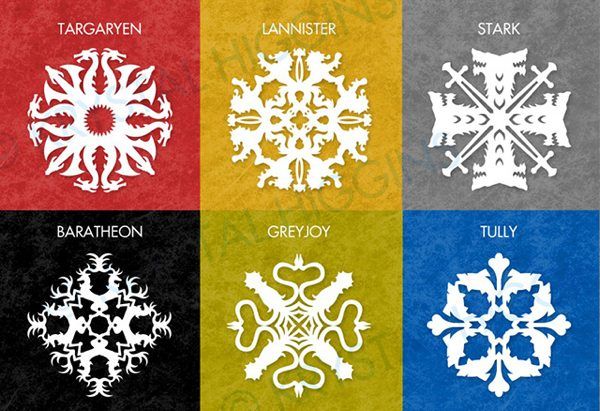 Downloadable Game Of Thrones House Sigil Snowflake Patterns