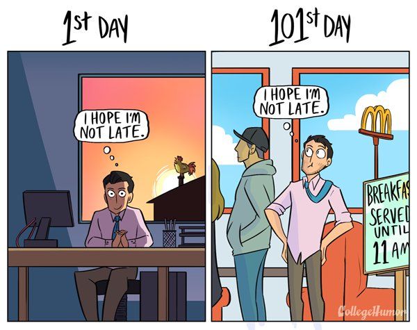 The 1st Day Of Work Vs The 101st Neatorama 8489