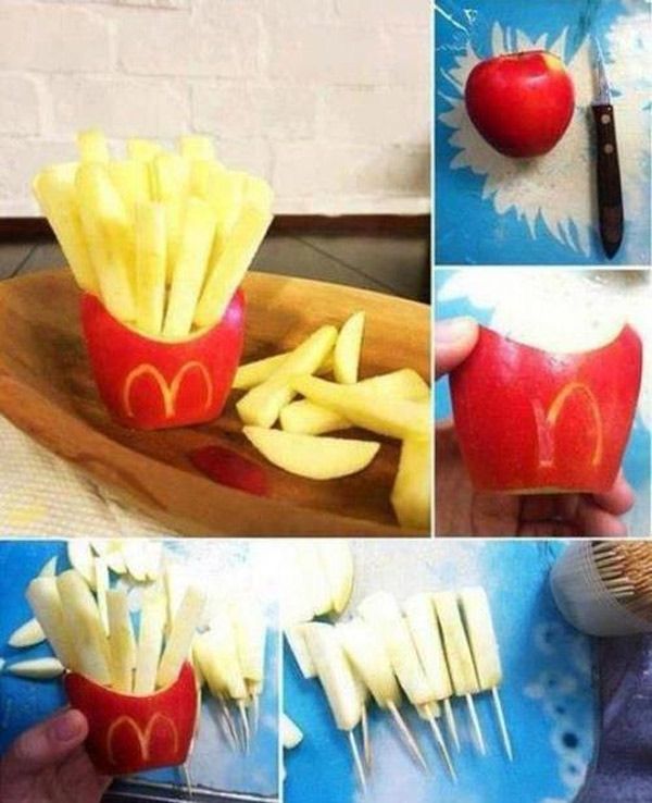 How to Carve an Apple into McDonald's French Fries - Neatorama