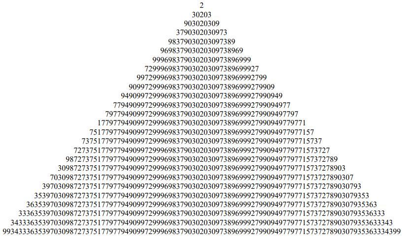 Pyramid of Palindromic Prime Numbers - Neatorama